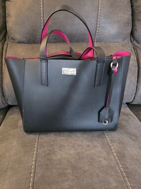 kate spade Black Tote with Pink Interior
